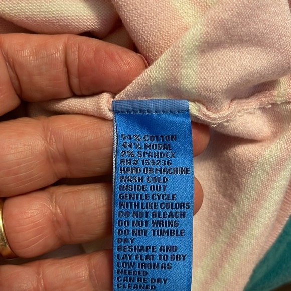 J. McLaughlin women’s‎ Lg. Modal blend SOFT L/S pink & cream stripe pullover top - Picture 9 of 11